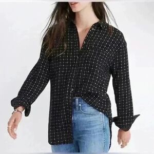 Madewell Black and White Button Down Shirt